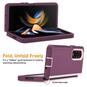 Fold Unfold Free Defender Case pour Samsung Galaxy Z Fold 4 5G Cases w / Belt Clip Full-Body Out Door Skin Étuis robustes avec béquille intégrée