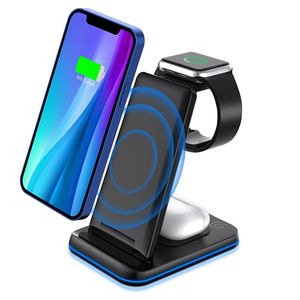 Station de charge sans fil pliable 3 en 1 QI 15W Charge rapide pour Iphone 8/11/12/13/Iwatch SE/7/6/Airpods Pro Charge Dock Stand