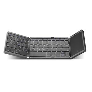 Teclado Bluetooth plegable Mini teclado inal￡mbrico Mini USB recargable con mouse del panel t￡ctil para la tableta de PC Android 3 Sincronizaci￳n del dispositivo