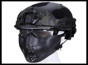 Masque demi-visage pliable en maille, Style confortable et réglable, protection tactique inférieure du visage, masque Airsoft3029837