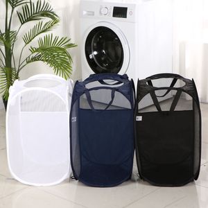 Foldable Laundry Baskets Easy Open Mesh Laundry Bag Clothes Hamper Basket For College Dorm