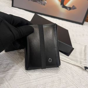 Porte-carte de crédit pliable pour hommes, sac de marque de luxe, portefeuille de styliste avec boucle à cordon, porte-monnaie en Dollar, boîte d'origine