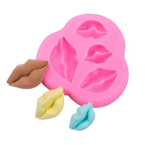 Molde de pastel de labios colección de beso de beso de fondant molde de silicona para azúcar pastel cupcake topperpper polimer jabón de jabón de jabón de boda suministros de boda favores 1222929