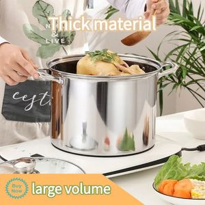 Olla multiusos CrockPot de acero inoxidable de calidad alimentaria para cocinar Pasta, inducción de Gas y llama abierta, gran capacidad 240308