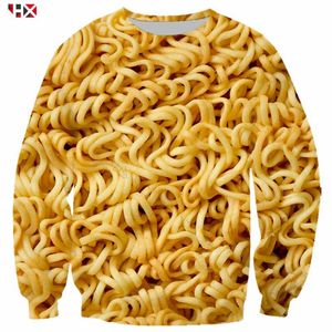 Comida Fideos instantáneos Hombres Mujeres Impresión 3D Sudadera de fideos tirados a mano Sudaderas con capucha casuales Streetwear Harajuku Jerseys X501 220114