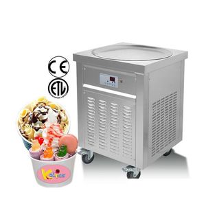 Equipo de procesamiento de alimentos Venta al por mayor Etl Ce Envío a puerta EE. UU. Equipo de procesamiento de alimentos Máquina para hacer helados fritos en sartén de 55 cm de diámetro con Fl Re Dh6Ae