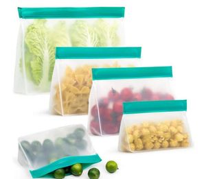 Conteneurs de stockage des aliments sacs frais Zip Silicone réutilisable déjeuner fruits coupe étanche congélateur couleurs aléatoires en gros