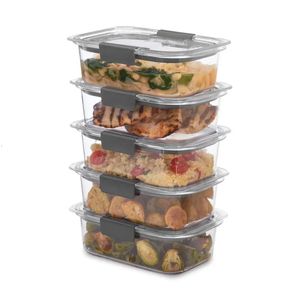 Conjuntos de organización de almacenamiento de alimentos Contenedores de almacenamiento de alimentos Rubbermaid Brilliance 3,2 tazas, paquete de 5 Contenedores de almacenamiento de alimentos de plástico Tritan transparente a prueba de fugas sin BPA 231213