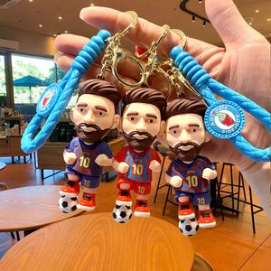 Porte-clés de poupée de dessin animé de coupe de Football, pendentif de sac à dos de coupe du monde Messi, cadeau souvenir