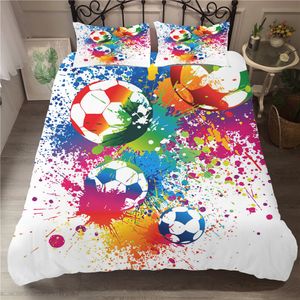 Football Housse de couette Football Football Ensembles de literie Edredon Futbol Unique Imprimé Luxe Enfant Enfants PAS de Draps Couvre Linge de Lit C0223