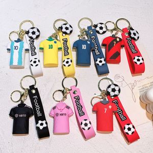 Porte-clés de maillot de Football, anneaux de poupée mignonne de dessin animé pour sac, ornement de voiture, pendentif, accessoires cadeau
