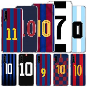 Numéro de football 7 10 30 Étui doux pour Huawei P30 Lite P40 P20 P10 P50 Pro Couvercle du téléphone Mate 20 30 40 10 P30lite Shell Funda Coque