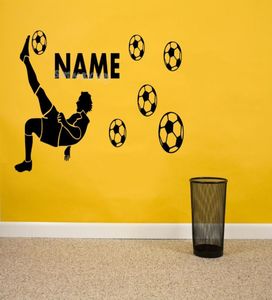 Jugador de fútbol Silhouette Pegatinas de pared Personalizar Nombre personalizado Número de fútbol Decoración del hogar Decoración del hogar Nuevo diseño9443693
