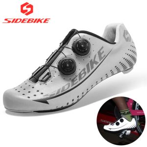 Footwear SideBike006 3m Réflectiv Carbone Ultralight Cycling Chaussures Selflocking Racing Bike Chaussures Road Bike Athletic Riding Shoes Ciclismo