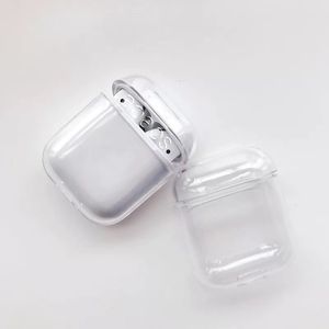Pour AirPods 1 2 3 Transparent Crystal Clear Hard PC Case Charging Box Earphone Case Coque