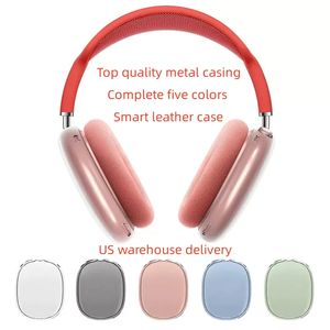 Para AirPods Max Bluetooth Headphones Accessors AirPod Max Auriculares Auriculares inalámbricos ACHIS de calidad ANC Metal Metal Silicone Anti-Drop Case de protección