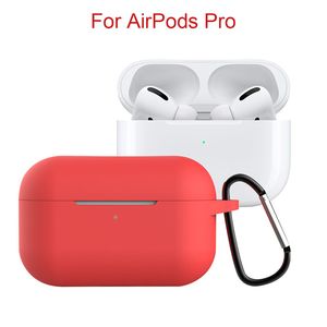 Pour Apple AirPods Pro Cases Trois générations de protection en silicone Air Pods 3 2 1 Étui pour écouteurs Casques Bluetooth sans fil Couvre avec crochet Emballage de vente au détail