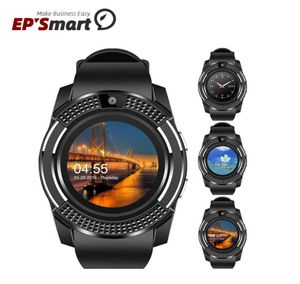 Pour Apple V8 Smart Watch Wrist Smartwatch Bluetooth avec SIM Card Slot Camera Contrôleur iPhone Android Samsung Man Woman PK DZ091529588