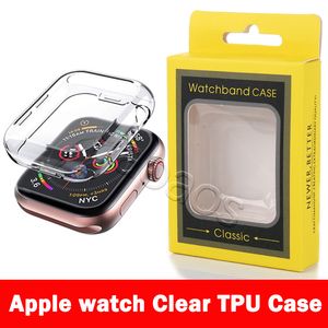 Pour Apple Watch 2 3 4 5 Housse de protection en TPU souple transparente de luxe avec ou sans emballage de vente au détail