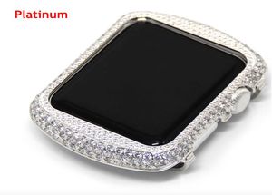 pour Apple Watch série 1 2 3 boîtier en diamant strass fait à la main lunette en cristal de zircon galvanoplastie couvercle de montre en or 38mm 42mm6097592