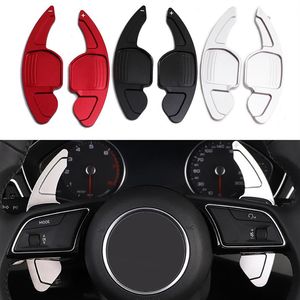 For Audi A3 A4 A4L A5 A6 A7 A8 Q3 Q5 Q7 TT S3 R8 Red Silver Aluminum Car Steering Wheel Shift Paddle Shifter Gear Extention262c