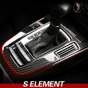 Pour Audi A4 A5 Q5 accessoires intérieurs en Fiber de carbone panneau de changement de vitesse de commande centrale de voiture élément S autocollant décoratif garniture Cover237O