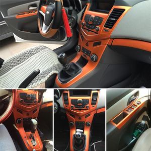 Pour Chevrolet Cruze 2009-2014 intérieur panneau de commande central poignée de porte 3D 5D autocollants en Fiber de carbone décalcomanies voiture style accessoire173O