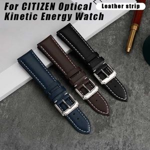 Para Citizen Blue Angel Men Radio Wave Watch AT8020-54L/8020-03L/JY8078 Curved End Genuine Leather Watch Band Strep 22 mm 23 mm 21 mm