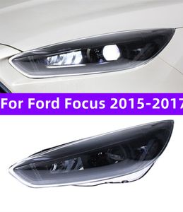 Para Ford Focus 20 15-20 17 montaje de coche lámpara frontal reajuste lente de proyección Xenon señal de giro tipo serpentina luces de circulación diurna