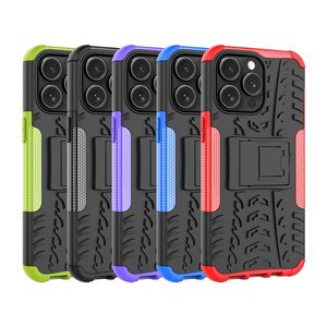 Dazzle Armor Cases pour iPhone 15 Plus 14 13 Phone15 12 Pro Max Mode Antichoc Robuste Hybride Dur PC Plastique Souple TPU Antidérapant Double Téléphone Back Defender 2in1 Couverture