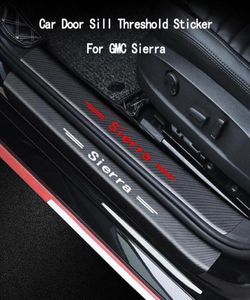 Para GMC Sierra Umbral de puerta de coche pegatina protectora de umbral patrón de fibra de carbono emblema Decal74817422261884