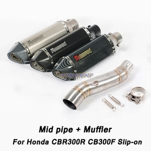 Système d'échappement de moto Honda CBR300R CB300F 2011 – 2018, tuyau de raccordement, tuyau central avec embouts de silencieux