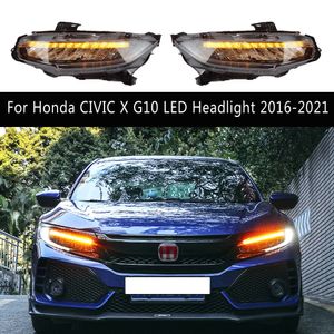Pour Honda CIVIC X G10 phare LED 16-21 feux de jour Streamer clignotant indicateur lampe avant feux de route Angel Eye projecteur