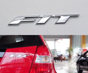 Pour Honda Fit Emblem Badge Silver Car Trunk Decal Logo Logo Logo Sticker Stoplate1756293