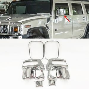 Pour Hummer H2 SUV SUT 2006 2007 2009 2009 COUVERTURE DE MIRMOIR latéral Couverte Chrome Trimes de porte 10pcs Rear View Turn Siganl House Cap