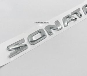 Pour Hyundai Sonata Letters Logo autocollant Car Trunk arrière 3D Chrome Emblem Badge Sign Decal4730336