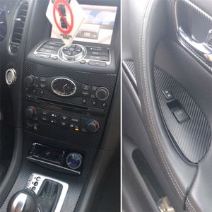 Pour Infiniti QX50 EX25 EX35 intérieur panneau de commande Central poignée de porte en Fiber de carbone autocollants décalcomanies accessoire de style de voiture