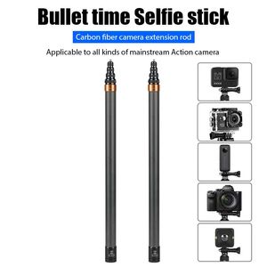 Pour Insta360 X3 Accessoires 290cm Stick Selfie en fibre de carbone pour DJI Action 4/3 / GoPro Sports Camera Super Long Selfie Stick 240422