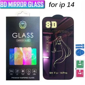 Protecteur d'écran pour Iphone 14, miroir de beauté en verre trempé avec boîte de vente au détail 13 12 Mini 11 Pro Max Se Xr X Xs 8 7 6