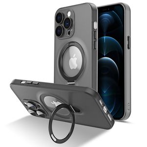 Pour iPhone 14 Pro Max / 14 Pro avec support de support magnétique invisible MagSafe Antichoc Slim Translucent Matte Phone Cases Fit iPhone 14 Plus / 14 6.1