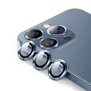Pour iPhone 15 Pro Max Protecteur de caméra Anti-Scrach HD Film de couverture d'objectif en verre trempé en métal Compatible avec l'iphone 15 15Pro 15Plus 14 13 12 11 emballage de vente au détail