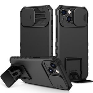 Para iPhone 14 Pro Max Fundas para teléfonos móviles Cubierta de lente deslizante estereoscópica Soporte telescópico 13 12 11 XR XS