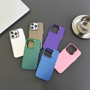 Pour les cas de téléphone portable iPhone 15 Pro Max iPhone14 13 Case de téléphone mobile Platation Lens Shell Hard Shell Advanced Double Couleur