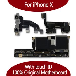 Placa base Original para iPhone X con Face ID, 64GB, 256GB, placa lógica iOS 100% desbloqueada con Chips completos para reemplazar