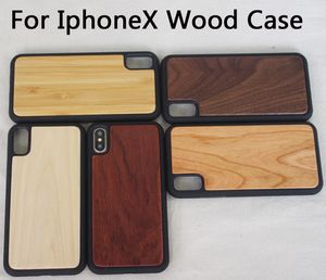 Pour Iphone X 8 6 6s 7 plus étuis de téléphone en bois couverture iphone en bois pour Samsung S8 Plus S7 S6 S5 bord étuis de téléphone portable en bambou