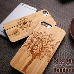 Cas de bambou pour iPhone 12 PRO 11 XS MAX XR 7 8 WOIGN DESIGN Personnalisé Samsung Galaxy S21 S22 Ultra 5G Couverture