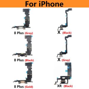 Pour l'iPhone X XR XS MAX 8 Plus Flex Cable Assembly USB Port Chargeur Dock Connecteur Mic Charge Câble flexible