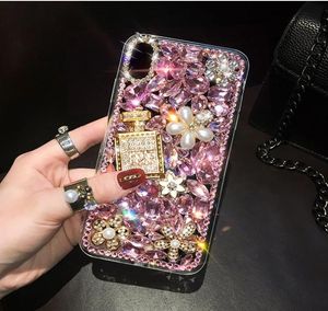 Pour Lady Luxury Designer Perfume Bottle Bottle Crystal Phone Case Lady pour iPhone11 11pro Max XS Diamond Back Cover Perfume pour iPhone7 61705047