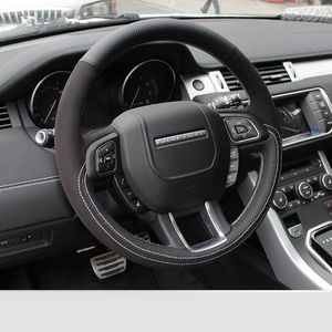 Para Land Rover Range Rover Evoque Sport Edition discovery DIY personalizado negro gamuza cosido a mano cubierta del volante accesorios del coche