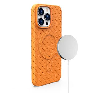 Pour Magsafe Magnetic Wireless Charging Phone Case Pour iPhone 13 14 Pro Max Dissipateur de Chaleur Respirant Couverture Tressée Antichoc Anti Drop Soft Shell